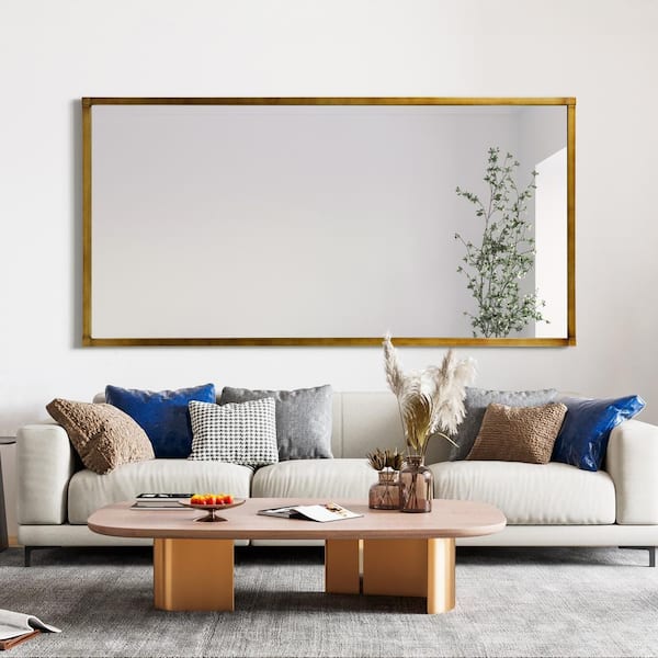 Empire Art Direct Brushed Gold Metal Framed Rectangular Wall