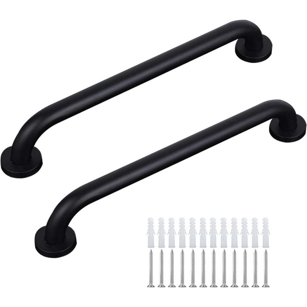 Afoxsos Matte Black Stainless Steel Handrail Bar 12 Inch Outdoor Indoor ...