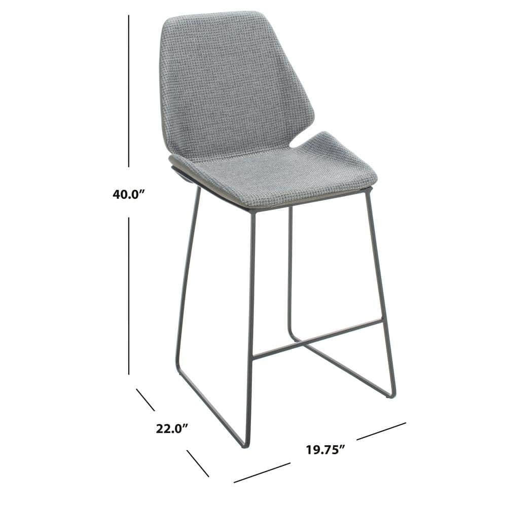 Masami Grey & Black Saddle Style Wood & Metal Counter Stool