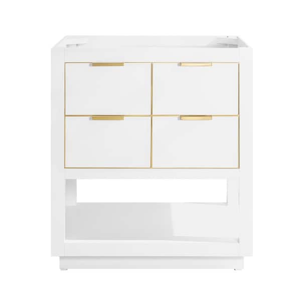 Avanity Allie 30 in. Bath Vanity Cabinet Only in White with Gold Trim
