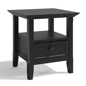 Amherst Solid Wood 19 in. Wide Square Transitional End Table in Black