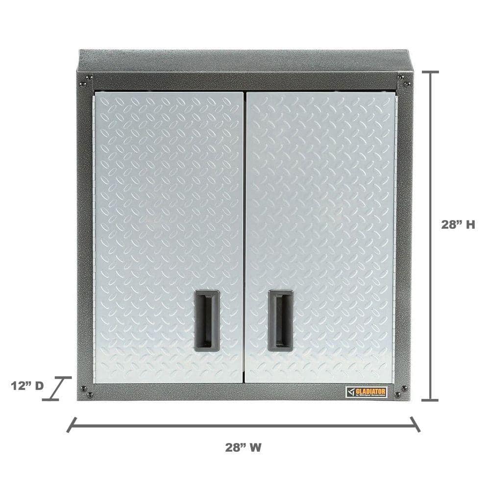 Silver Tread Steel Wall-Mount Office Cabinet with Adjustable Shelves