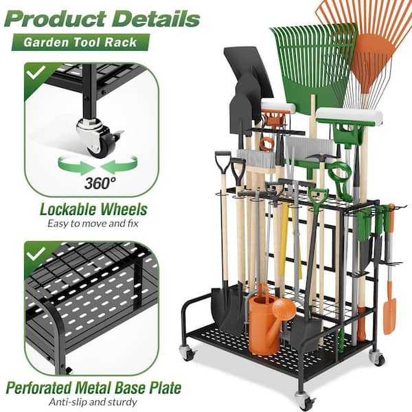 Sttoraboks 3-Tier Garden Tool Organizer with Wheels for Garage