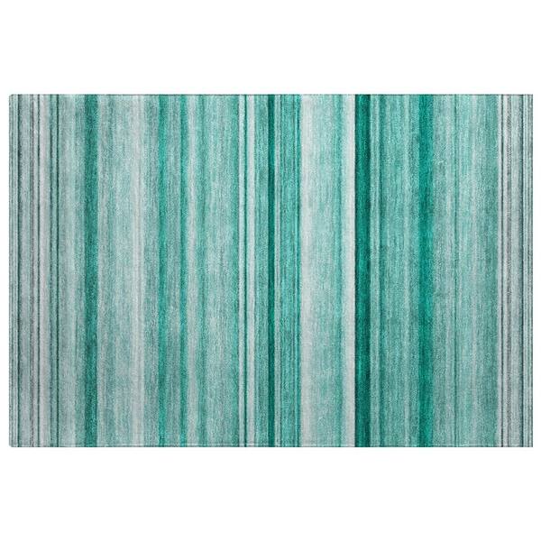 Dream Shag Premium Machine Washable Abstract ADS529 Aqua 2 ft. x 3 ft. Accent Rug