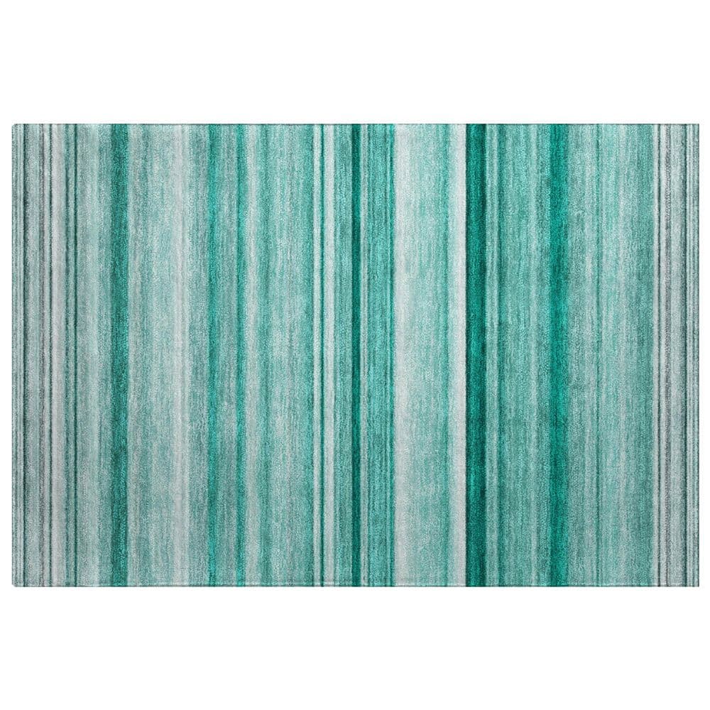 Dream Shag Premium Machine Washable Abstract ADS529 Aqua 3 ft. x 4 ft. Area Rug price history on PriceWatchPro