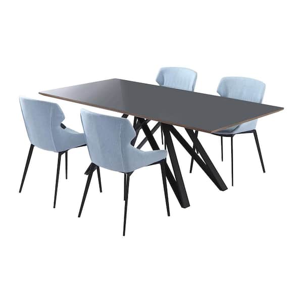 Armen Living Kenna 5-Piece Grey Dining Set