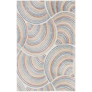 Astra Machine Washable Ivory Multicolor 3 ft. x 5 ft. All-over design Contemporary Area Rug