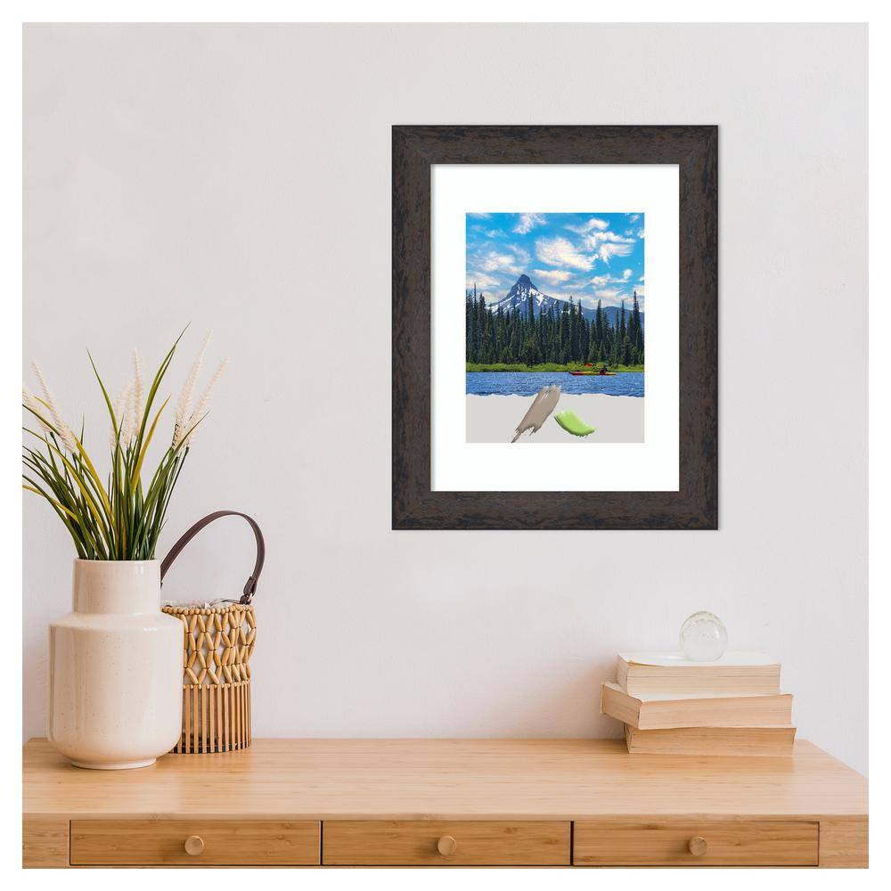 Dappled Black Brown Matte Wood Rectangle Picture Frame