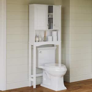 Ashland 27.44 in. W x 64.88 in. H x 7.81 in. D White Over-the-Toilet Storage