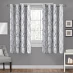 Branches Indigo Nature Light Filtering Grommet Top Curtain, 54 in. W x 63 in. L (Set of 2)