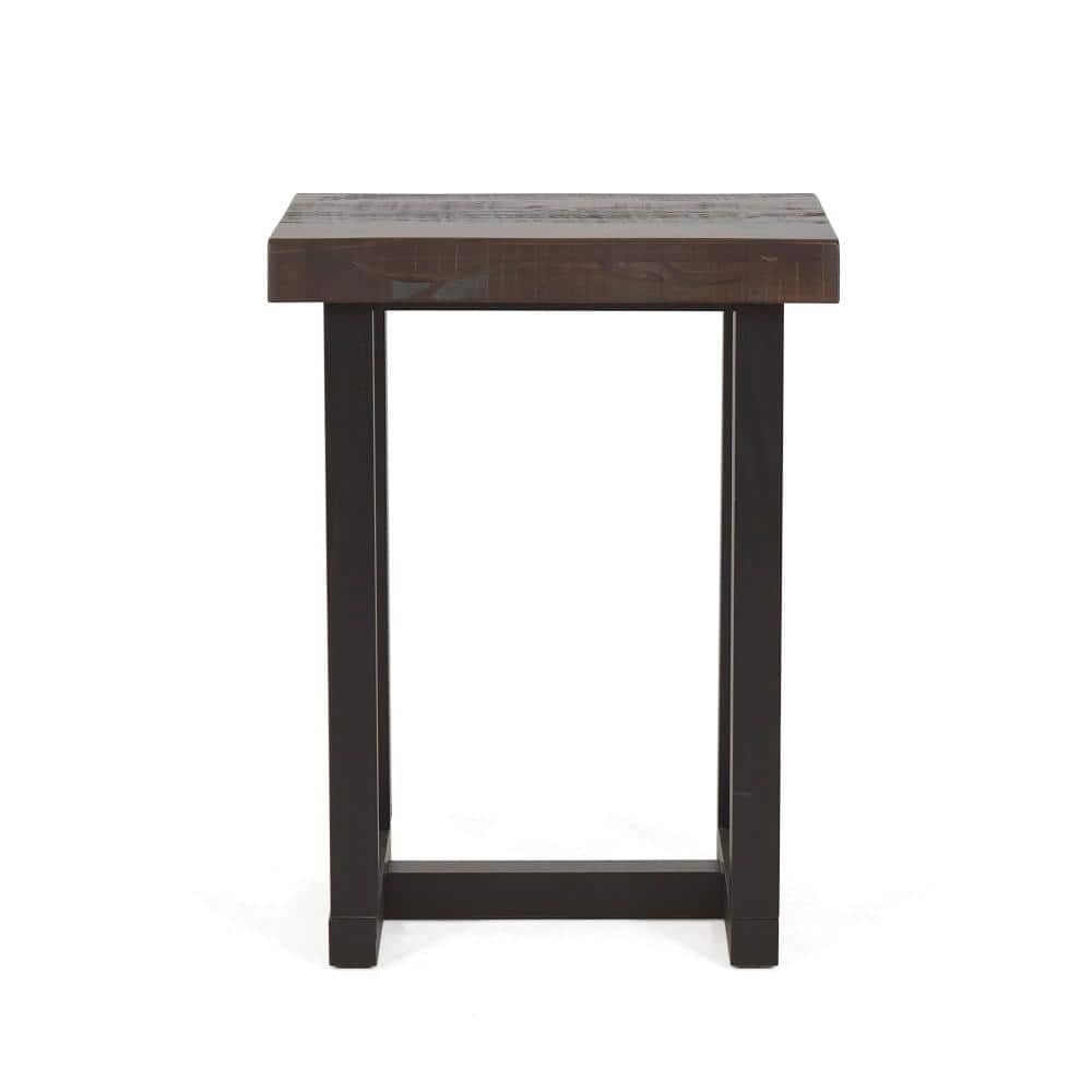 Jennings Rustic Live Edge Black/Brown Counter Stool, Set of 2