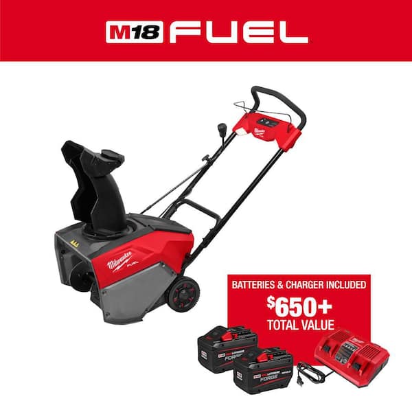 M18 FUEL 18V 21 in. Cordless Dual Battery Auger Propelled Single Stage Snow Blower w/ (2) 12.0 Ah Batteries, Charger