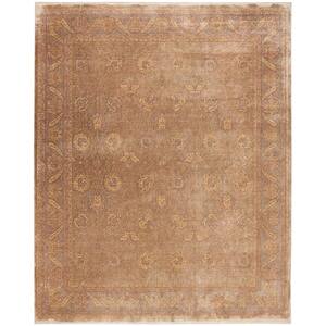 Luxurious Taupe 9 ft. x 12 ft. Distressed Traditional Area Rug