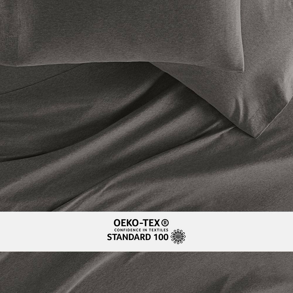 Gray Full Deep Pocket Cotton Jersey Sheet Set