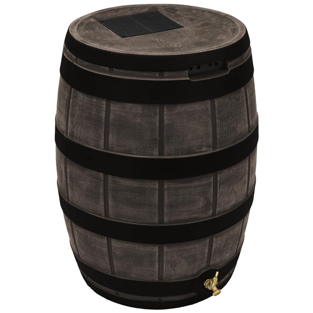 Good Ideas Rain Vault 50 Gal. Darkened Ribs Oak Rain Barrel RVTDROAK