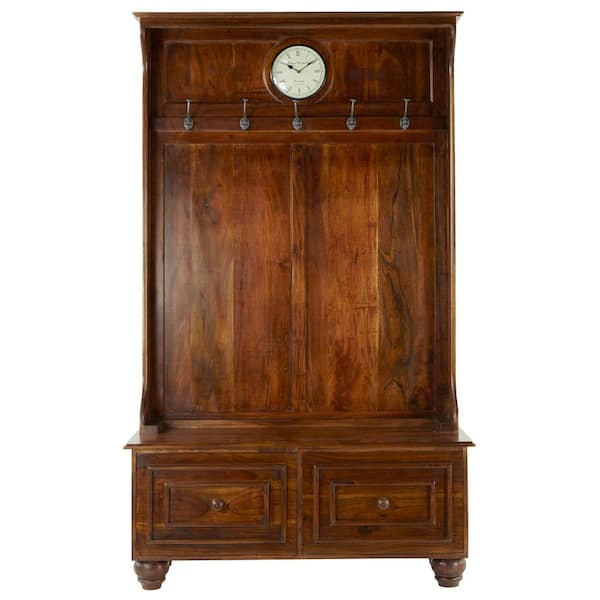 Litton Lane 78 Brown Wood Traditional Coat Rack 28813