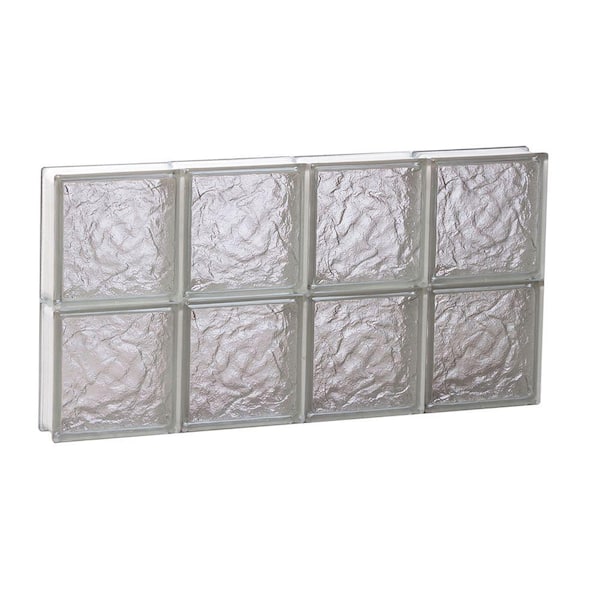 Clearly Secure 31 in. x 15.5 in. x 3.125 in. Frameless Ice Pattern Non-Vented Glass Block Window