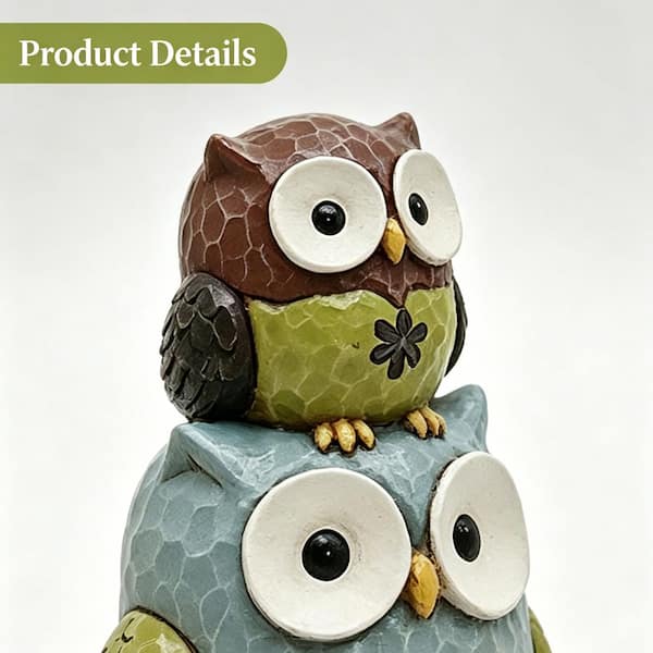 Maypex 18 in. H Stacking Owls Sculpture Statue H33V0E0K6N0L4P