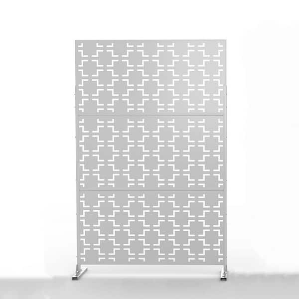 TIRAMISUBEST White 3.93 ft. W x 6.33 ft. H Galvanized steel Privacy Mesh Screening (Set of 3) (Pattern 9)