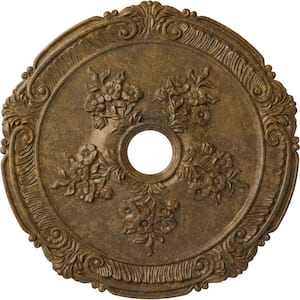 1-1/2 in. x 26 in. x 26 in. Polyurethane Attica with Rose Ceiling Medallion, Rubbed Bronze