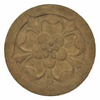 12 in. Dia Cast Stone Small Floral Step Stone or Wall Plaque-Aged Ivory (3-Sets)