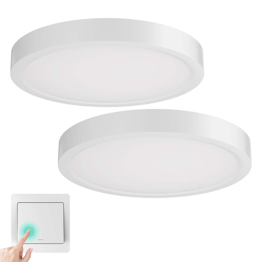 9 in. 18-Watt White 1600 Lumens Integrated LED Round Flat Panel Ceiling Flush Mount for Bathroom Hallway Kitchen(2-Pack) price history on PriceWatchPro