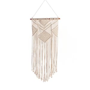 Off White Woven Cotton Natural Wall Hanging #1