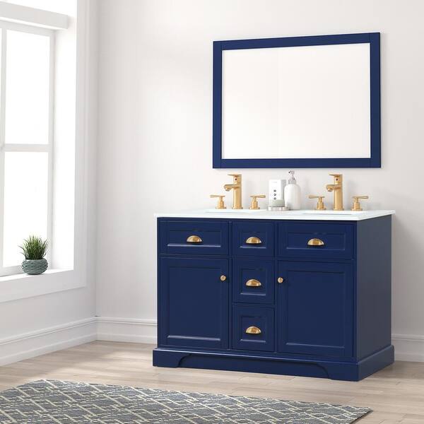 EVIVA Epic 84 Inch Transitional Blue Vanity