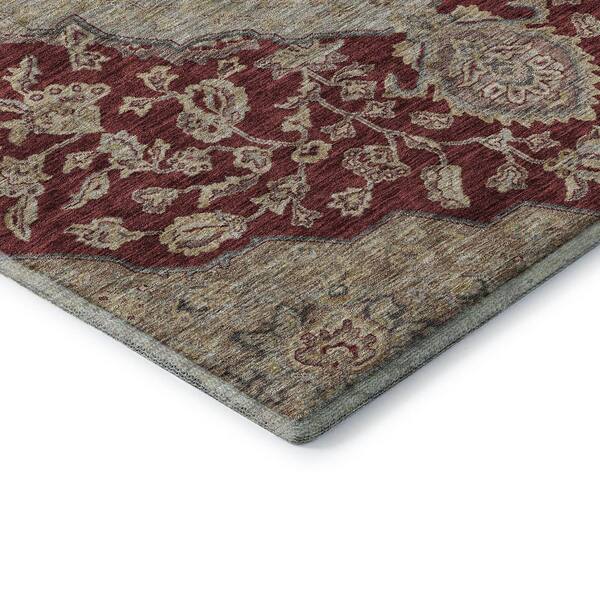 Mayfield Premium Machine Washable Abstract AMF1151 Garnet 2 ft. 3 in. x 7 ft. 6 in. Runner Rug