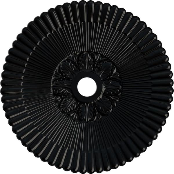 Ekena Millwork 36-1/4" x 1-7/8" Melonie Urethane Ceiling (Fits Canopies up to 6-1/4"), Hand-Painted Jet Black