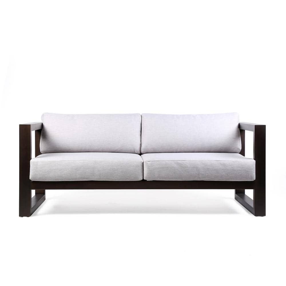 Paradise Outdoor Patio Sofa in Eucalyptus Wood with Earth Finish and Light 
