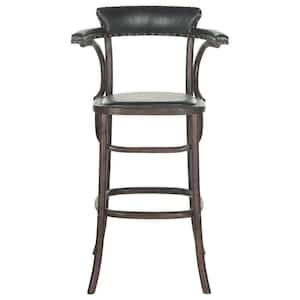 Kenny 30 in. Dark Chestnut Cushioned Bar Stool