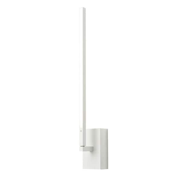 KUZCO Pandora 18-in 1 Light 15-Watt White Integrated LED Wall Sconce