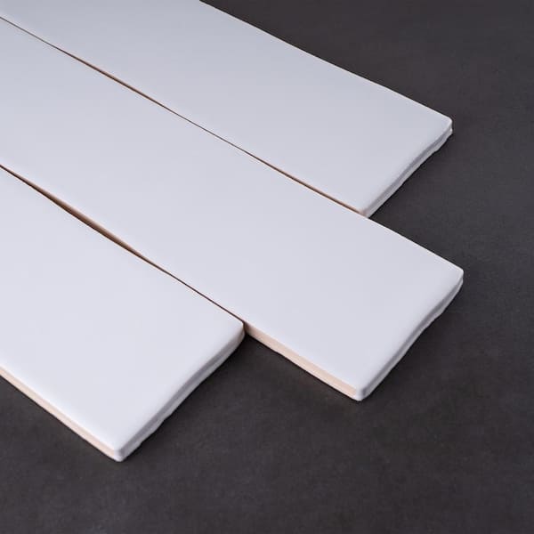 MOLOVO Kezma White 2.95 in. X 11.81 in. Matte Ceramic Subway Wall