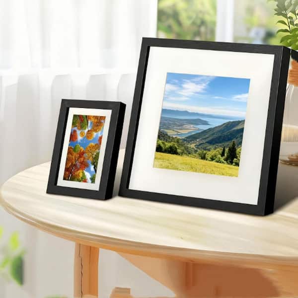 Magnetic 16 x 20 Black Wood Hanging Picture Frame Set of 9