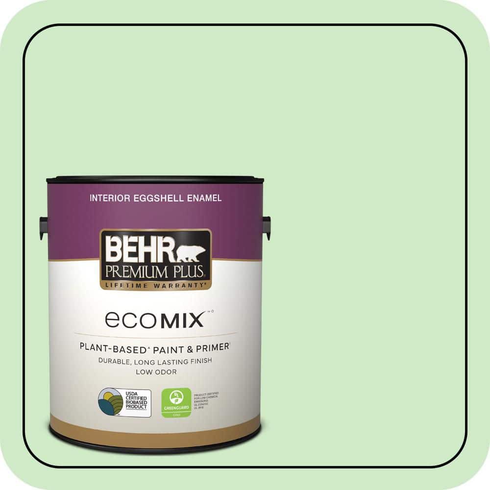 1 gal. #440A-3 Mint Frappe Eggshell Enamel EcoMix Plant-Based Interior Paint & Primer price history on PriceWatchPro