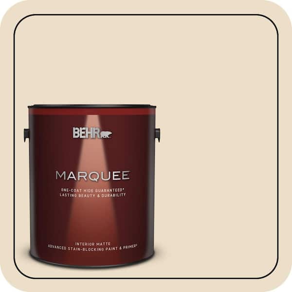 BEHR MARQUEE 1 gal. #710C-2 Raffia Cream Matte Interior Paint & Primer