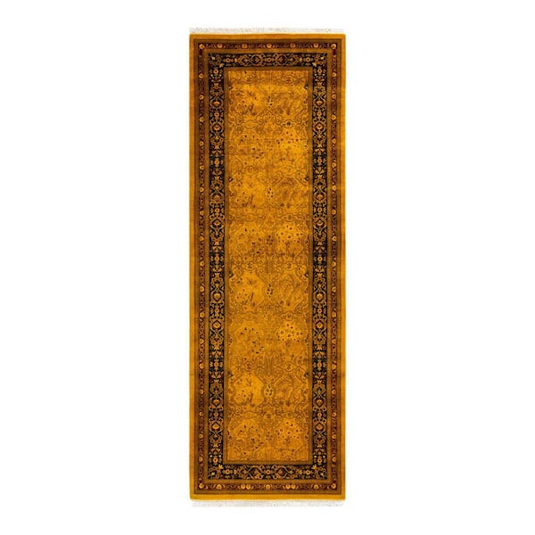 Overdyed Gold 2 ft. 7 in. x 8 ft. Wool Indoor Area Rug