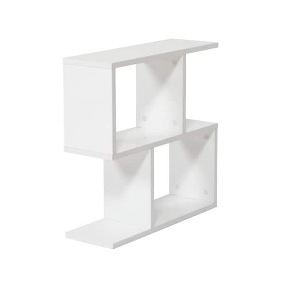 Tidoin 23 in. W x 23 in. H White Wood 2-Shelf Standard Bookcase