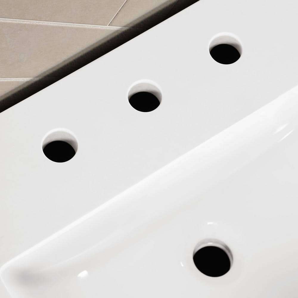 Bailey 42" Matte Black Wood Vanity with White Quartz Top