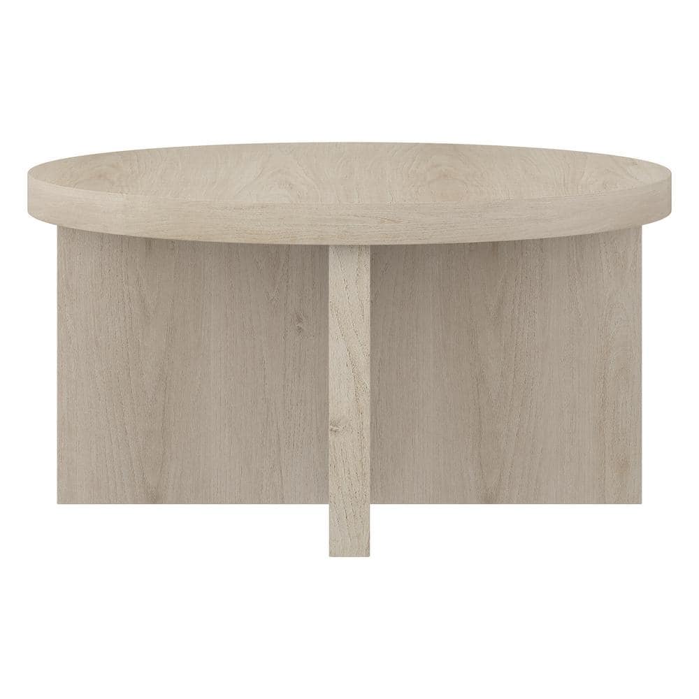 Elna 33" Alder White Round MDF Coffee Table