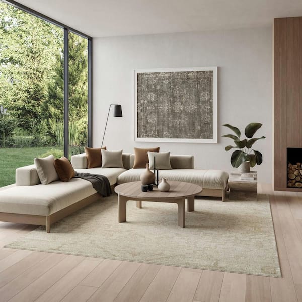 Dekor Ivory 9 ft. x 12 ft. Medallion Traditional Area Rug