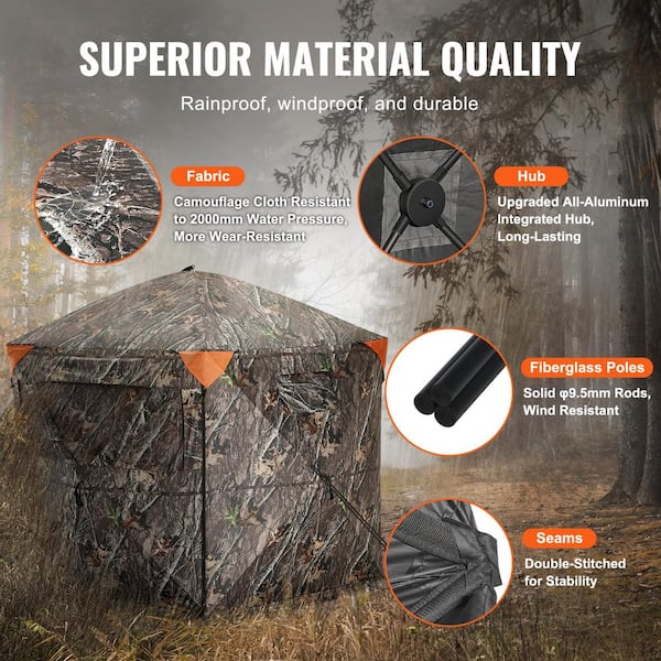 VEVOR Hunting Blind 288 Degree See Through Ground Blind 6 7 Person Pop Up Deer Blind for Hunting with Carrying Bag Portable SLC84YCWBXCKORC37V0 The Home Depot