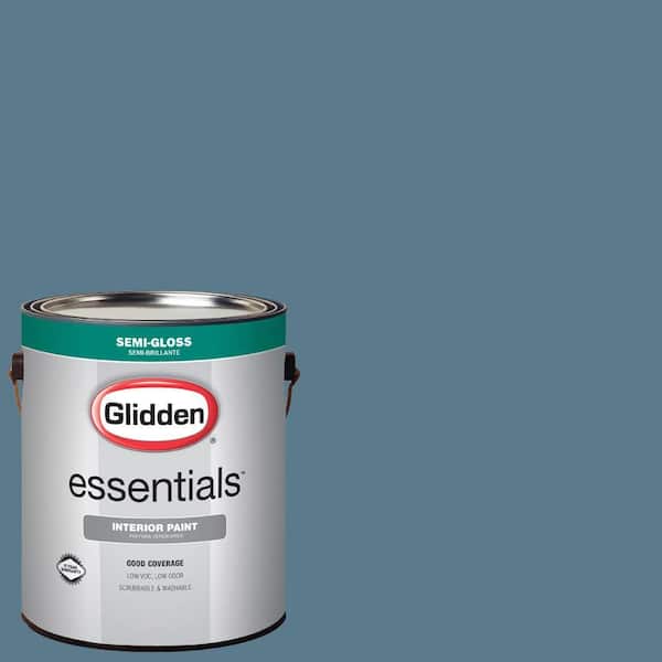 Glidden Essentials 1 gal. #HDGB60D Pacific Rim Blue Semi-Gloss Interior Paint