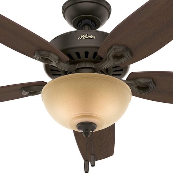 Hunter - Builder Deluxe 52 in. Indoor New Bronze Ceiling Fan with Light Kit