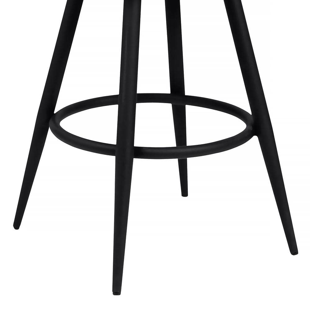 Amador 30" Swivel Barstool in Black Powder Coated Metal and Vintage Grey