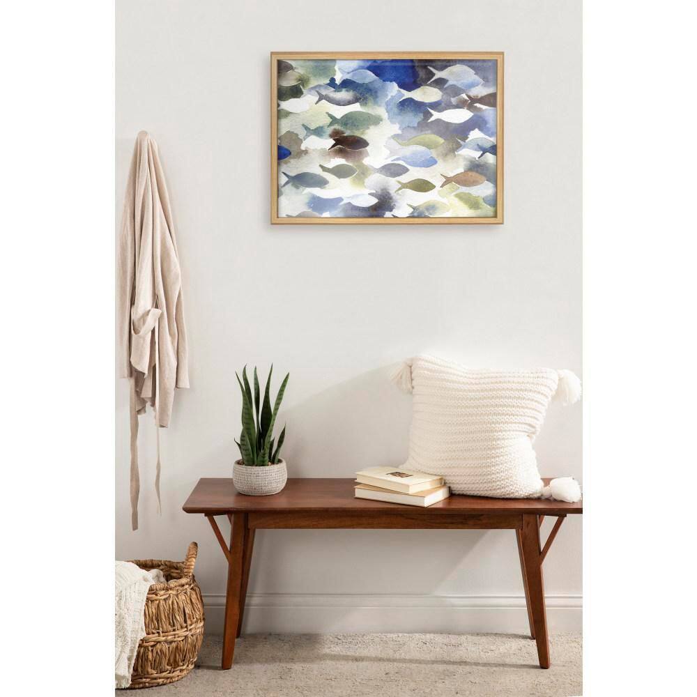 Natural Polystyrene Framed Marine Life Glass Wall Art, 18x24