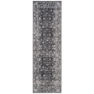 Evoke Charcoal/Ivory 2 ft. x 7 ft. Border Runner Rug