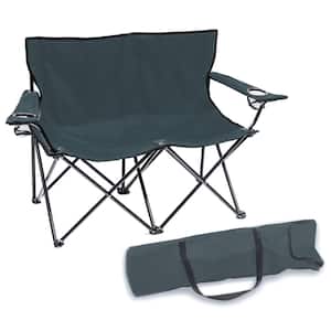 Loveseat Style Double Camp Chair with Steel Frame (Gray)