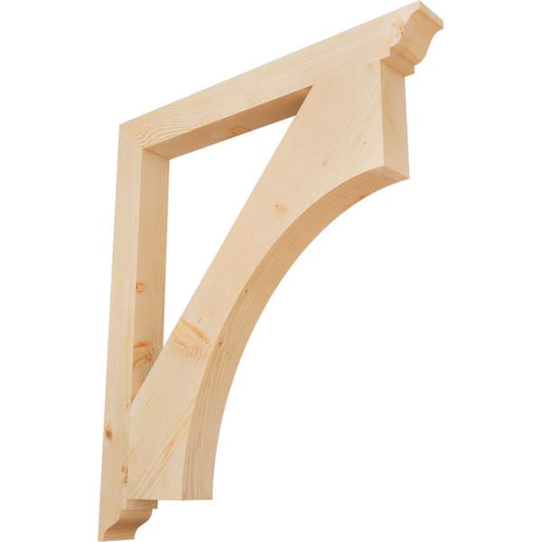 Ekena Millwork 3.5 in. x 44 in. x 38 in. Douglas Fir Westlake Traditional Smooth Bracket